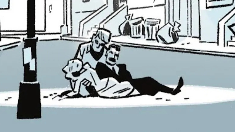 Kevin Conroy holding his family in Finding Batman