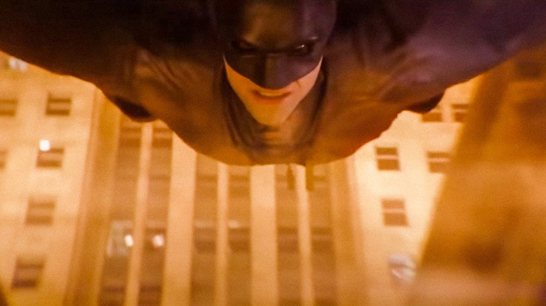 The Batman gliding