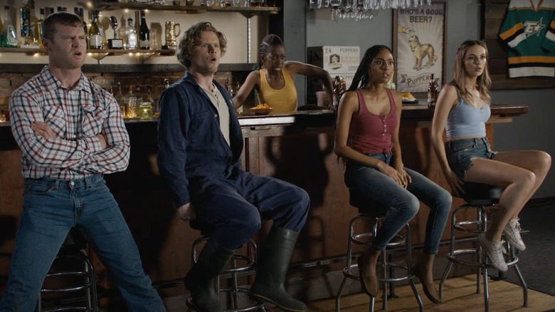 Jared Keeso, Nathan Dales, Lisa Codrington, Clark Backo, and Michelle Mylet in Letterkenny