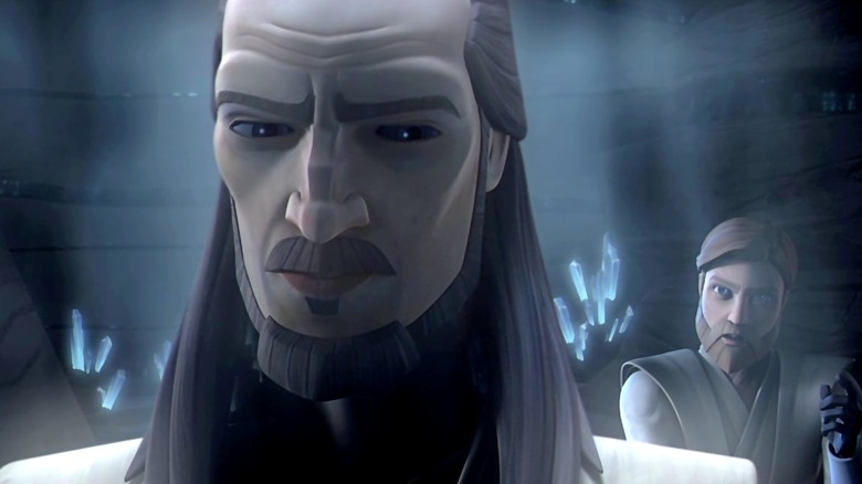 Qui-Gon Jinn's Force ghost in Star Wars The Clone Wars