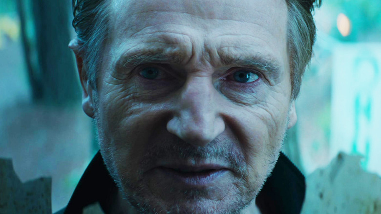 Liam Neeson sneers as Travis Block in Blacklight