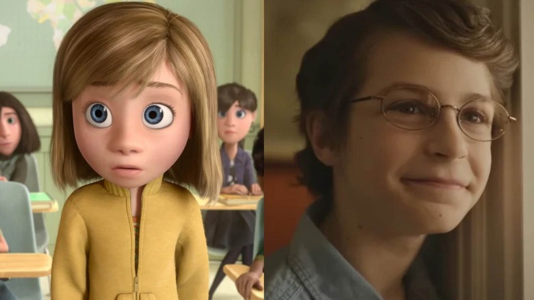 Riley from Inside Out looking confused in a classroom and Chuck from Life of Chuck smiling
