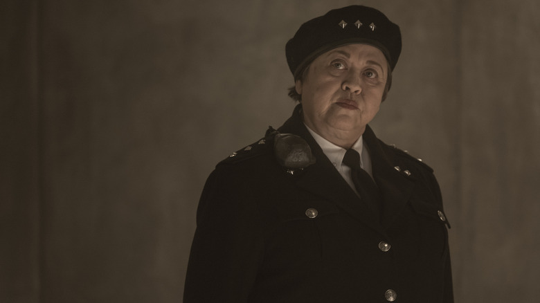 Amy Hill is in uniform as Ms. Mannering in Preacher