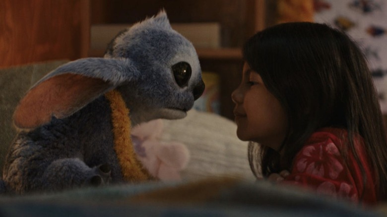 Maia Kealoha as Lilo has a heart to heart with Stitch in Lilo & Stitch