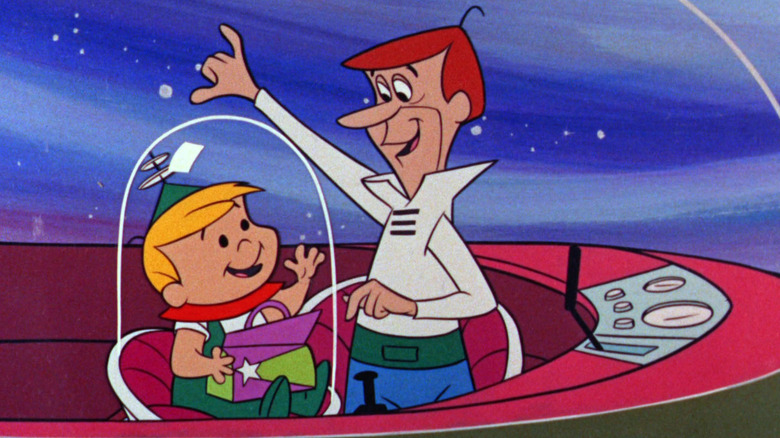 George Jetson bidding his son Elroy goodbye in The Jetsons