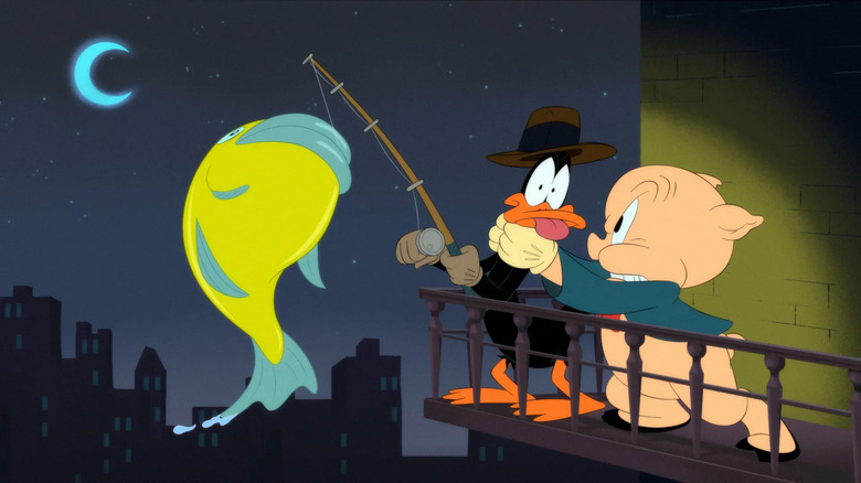 Looney Tunes Cartoons, Porky choking Daffy
