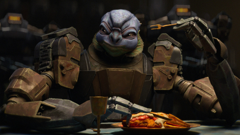 Looti Vario eating a meal in Star Wars: Maul - Shadow Lord