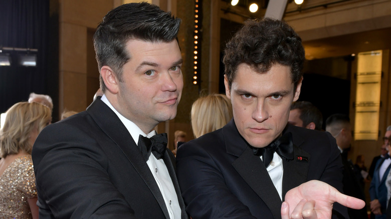 Phil Lord and Chris Miller in tuxedos
