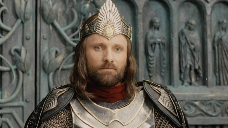 Aragorn as king with crown