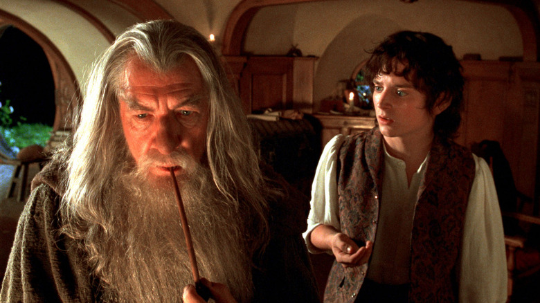 Gandalf and Frodo in Bag End in The Fellowship of the Ring