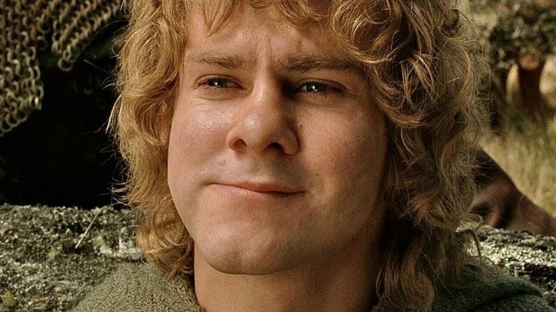 Merry Brandybuck (Dominic Monaghan) smiles smugly in The Lord of the Rings: The Return of the King
