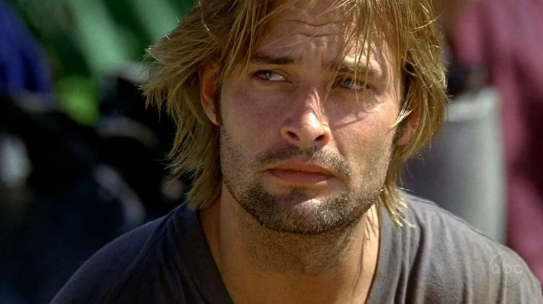 Sawyer listens intently on Lost