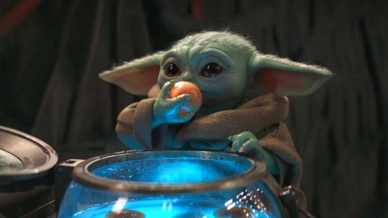 Baby Yoda Eating Eggs