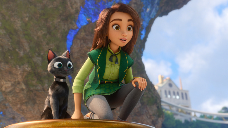 Luck girl with cat