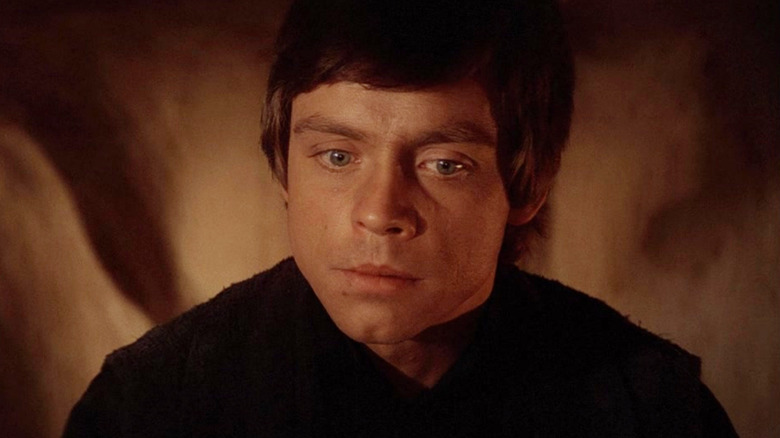 Mark Hamill as Luke Skywalker sitting in Yoda's home in Star Wars: Return of the Jedi