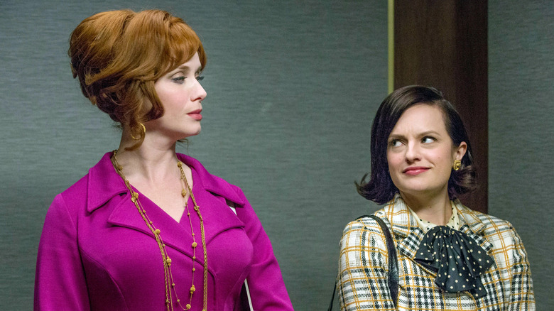 Christina Hendricks and Elisabeth Moss in Mad Men