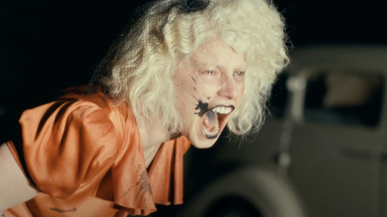 Jesse Buckley yelling as the Bride in The Bride!