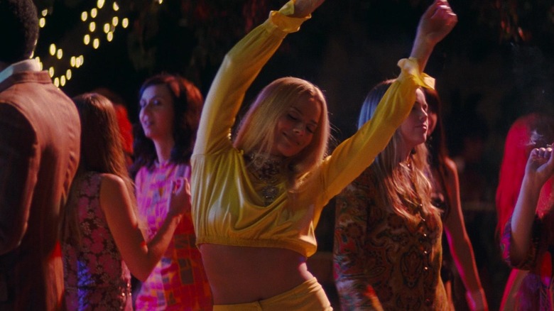 Margot Robbie as Sharon Tate dancing at the party in Once Upon a Time in Hollywood