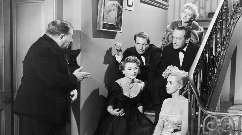 Anne Baxter, Bette Davis, Marilyn Monroe, and George Sanders in All About Eve