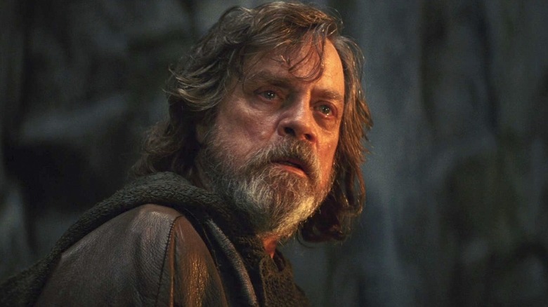Luke Skywalker looking upset in Star Wars: The Last Jedi