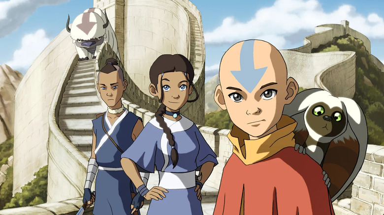 Avatar The Last Airbender Aang Katara Sokka Momo Appa