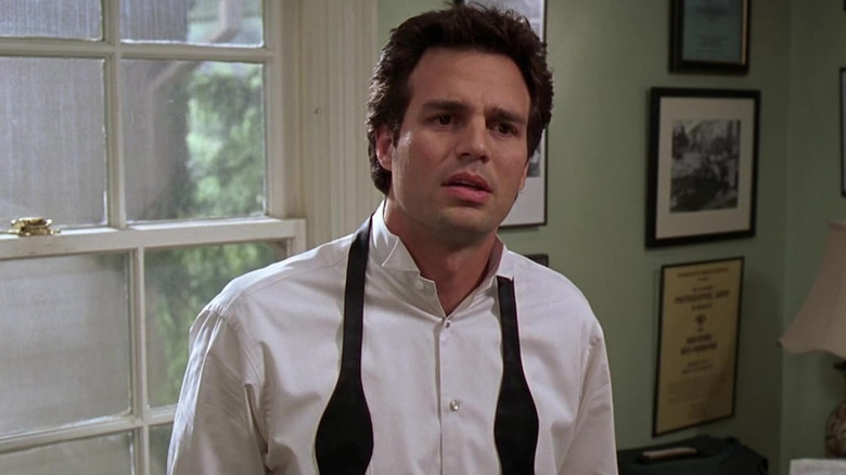 Matty Flamhaff (Mark Ruffalo) stands in disbelief with his bowtie undone in 13 Going on 30