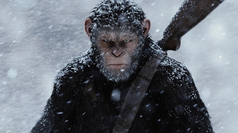 Caesar War for the Planet of the Apes poster