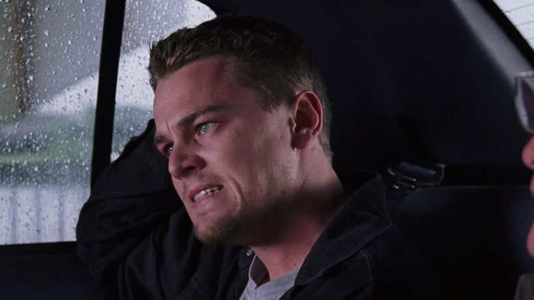 Billy Costigan stressed out in a car in The Departed