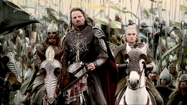 Aragorn and Legolas lead an army in The Lord of the Rings: Return of the King