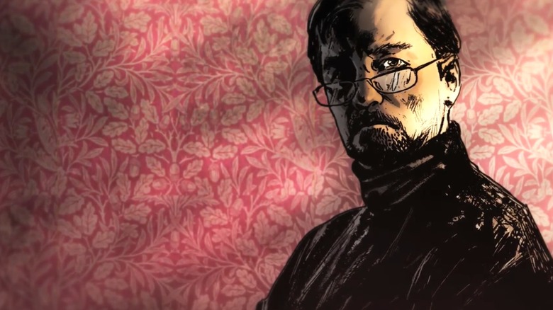 Johnny listens to N's story during a consultation in Stephen King's N.