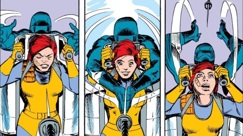 G.I. Joe: A Real American Hero #21 - Snake Eyes catching sword thrown at Scarlett