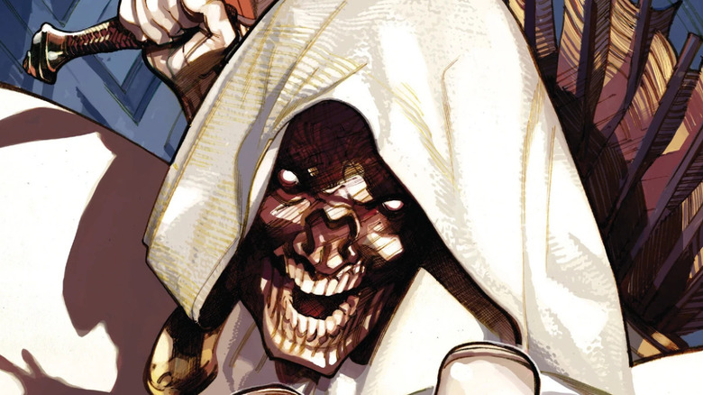Taskmaster reaches out wielding a sword