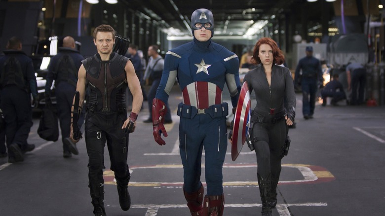 Avengers 2012 Cap, Hawkeye and Black Widow