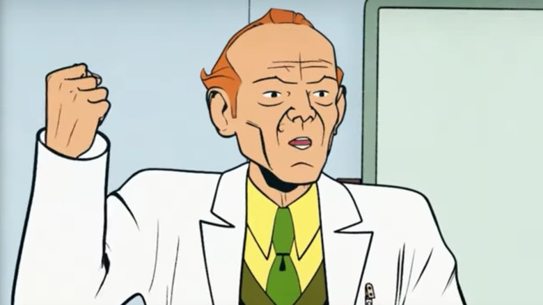 Paul F. Tompkin's Bentley Whittman wearing a lab coat on Your Friendly Neighborhood Spider-Man
