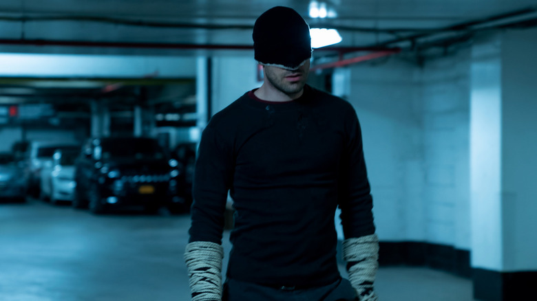 Daredevil standing in a parking garage in Daredevil