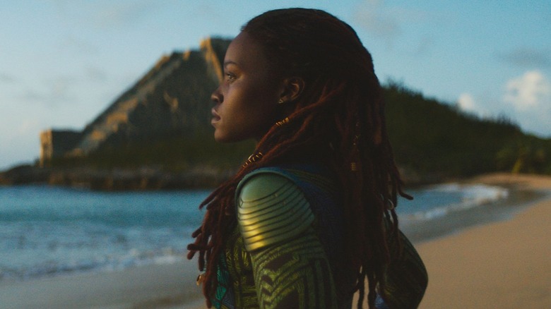 Nakia looks to the sea in the Black of the Tiger: Wakanda forever