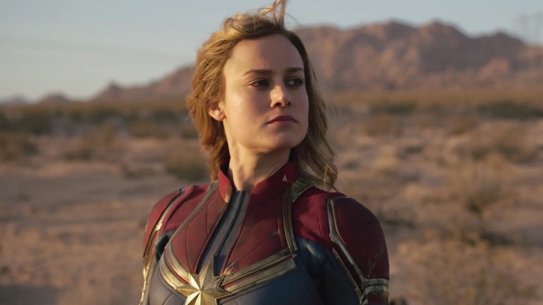 Captain Marvel Brie Larson heroic pose