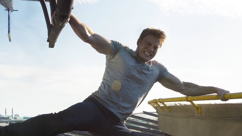 Captain America: Civil War - Steve Rogers holding helicopter