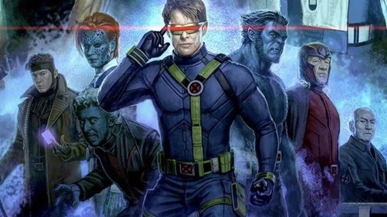 The X-Men (Gambit, Mystique, Nightcrawler, Cyclops, Beast, Magneto, Professor X) on Avengers: Doomsday poster