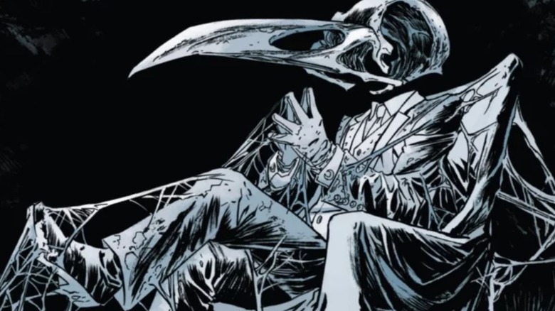 Khonshu sitting covered in cobwebs in the Moon Knight comics