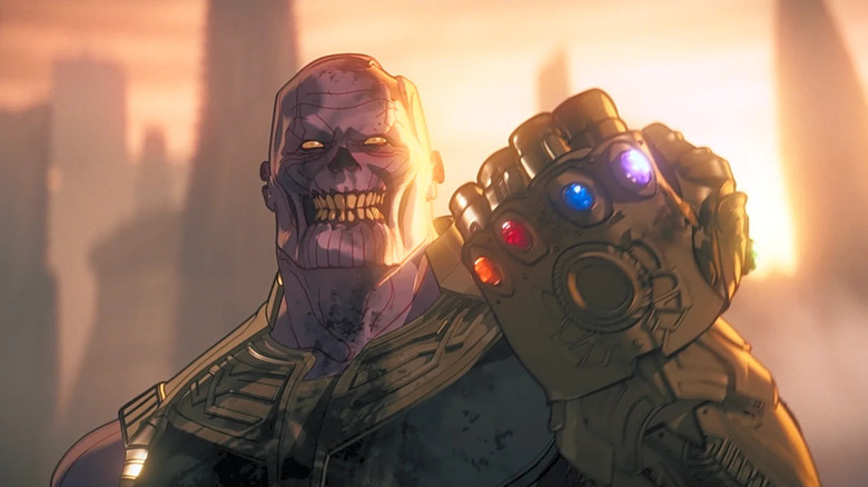 Zombie Thanos wielding the Infinity Gauntlet in Marvel Zombies