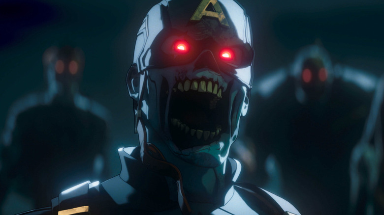 Zombie Captain America yelling in Marvel Zombies