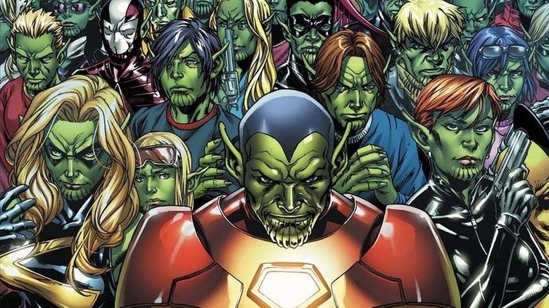 A group of Skulls standing side by side in the pages of Marvel Comics