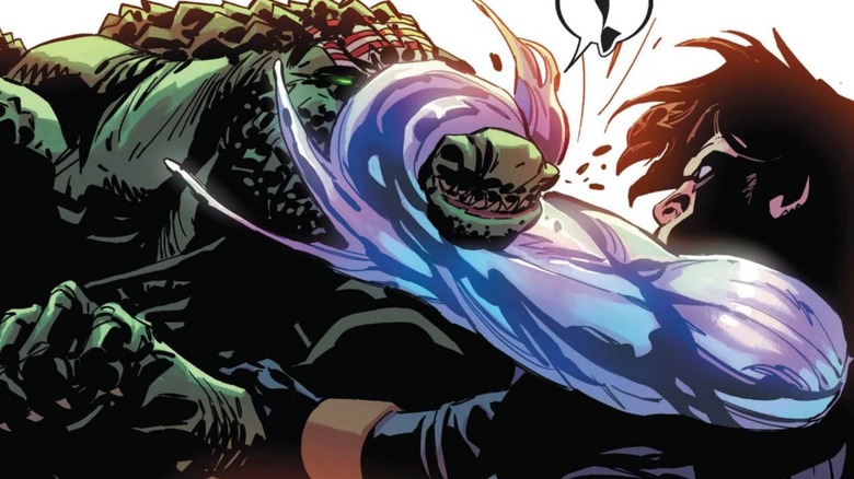 Bucky lutando contra o americano Kaiju nos quadrinhos da Marvel