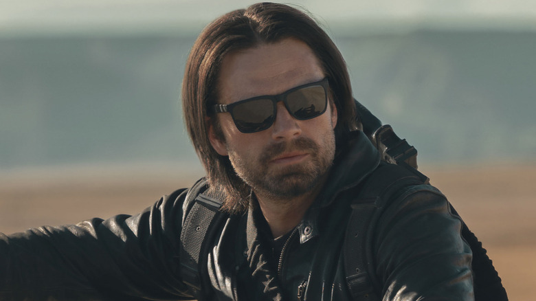 Bucky wearing sunglasses and a leather jacket in Thunderbolts