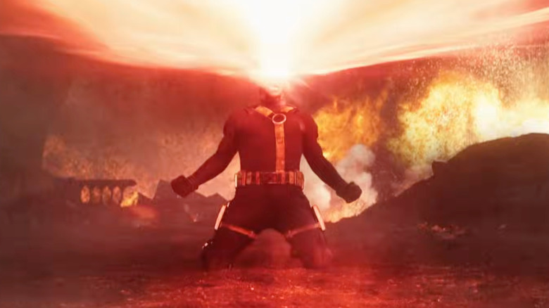 James Marsden as Cyclops blasting his eye lasers in Avengers: Doomsday