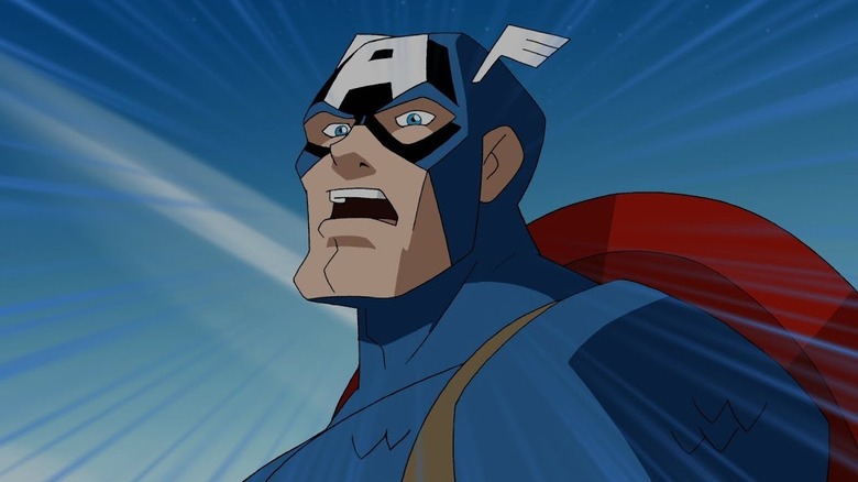 Avengers: Earth's Mightiest Heroes - Captain America gasping in shock