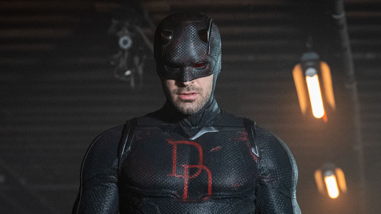 Charlie Cox as Daredevil in his black suit in Daredevil: Born Again