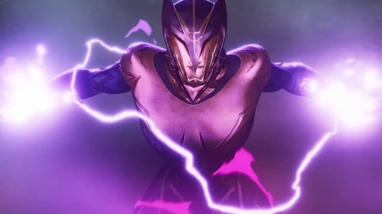 The Last Black Panther (Anika Noni Rose) redirects energy at an alien in Eyes of Wakanda