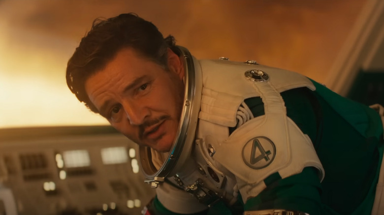 Reed Richards in a space suit, looking peaceful in The Fantastic Four: First Steps